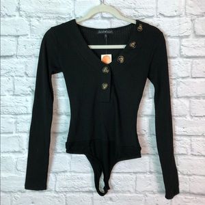 NWT Derek Heart black bodysuit size small